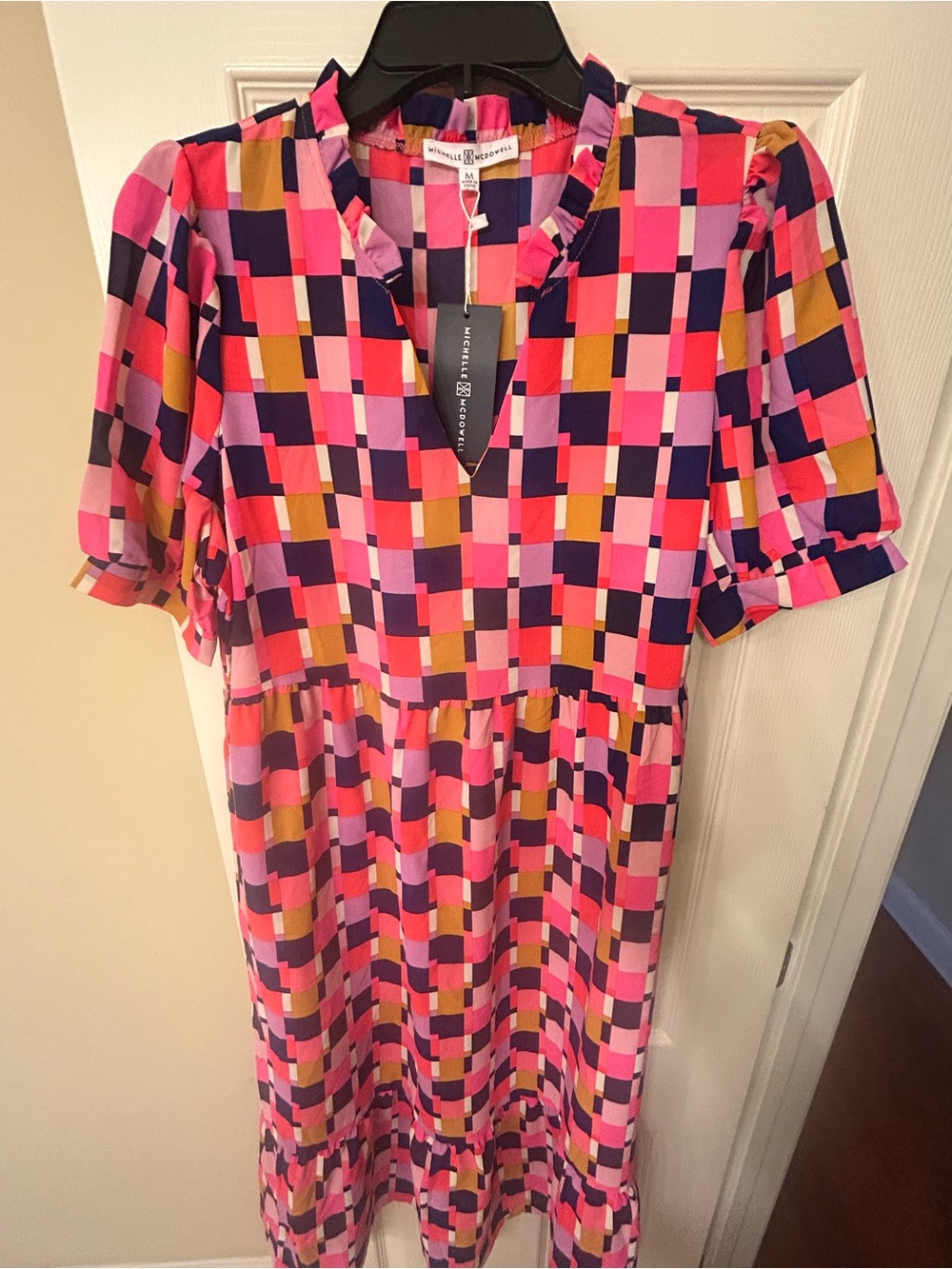 Vibrant Multi-Color Geometric Dress